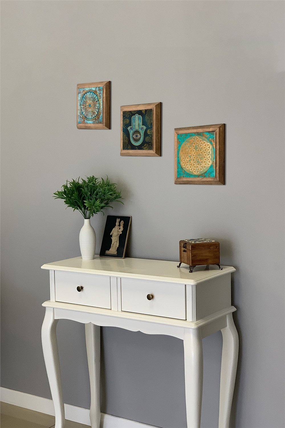 MASİF ÇERÇEVELİ 3'LÜ DOĞALTAŞ TABLO PANO OSCAR STONE DECOR / 3PRMT-40-0253