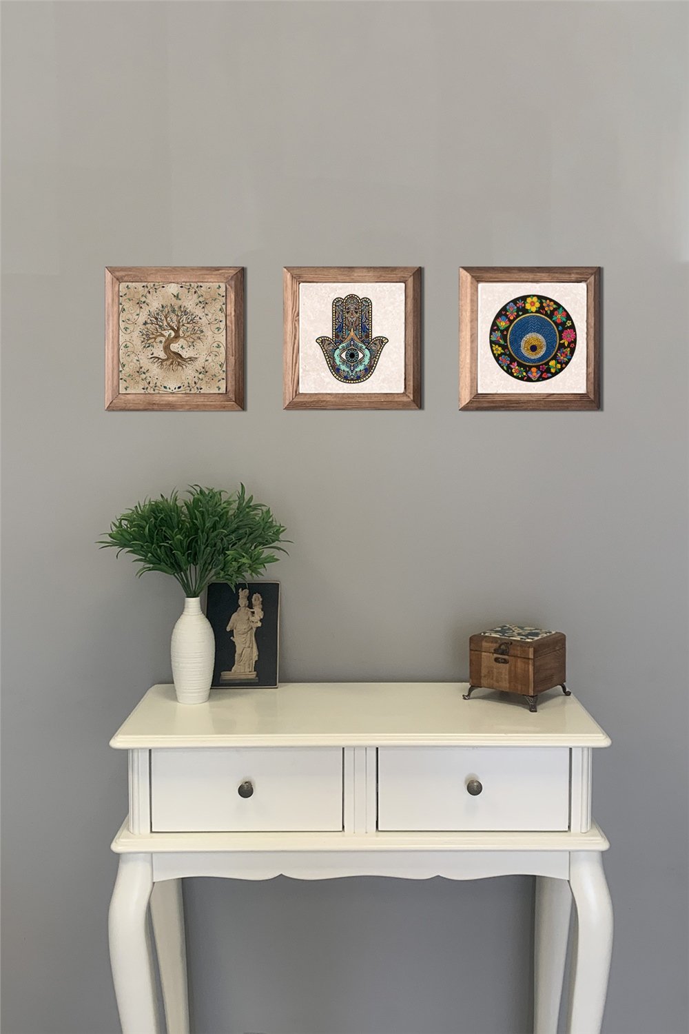 MASİF ÇERÇEVELİ 3'LÜ DOĞALTAŞ TABLO PANO OSCAR STONE DECOR / 3PRMT-40-0241
