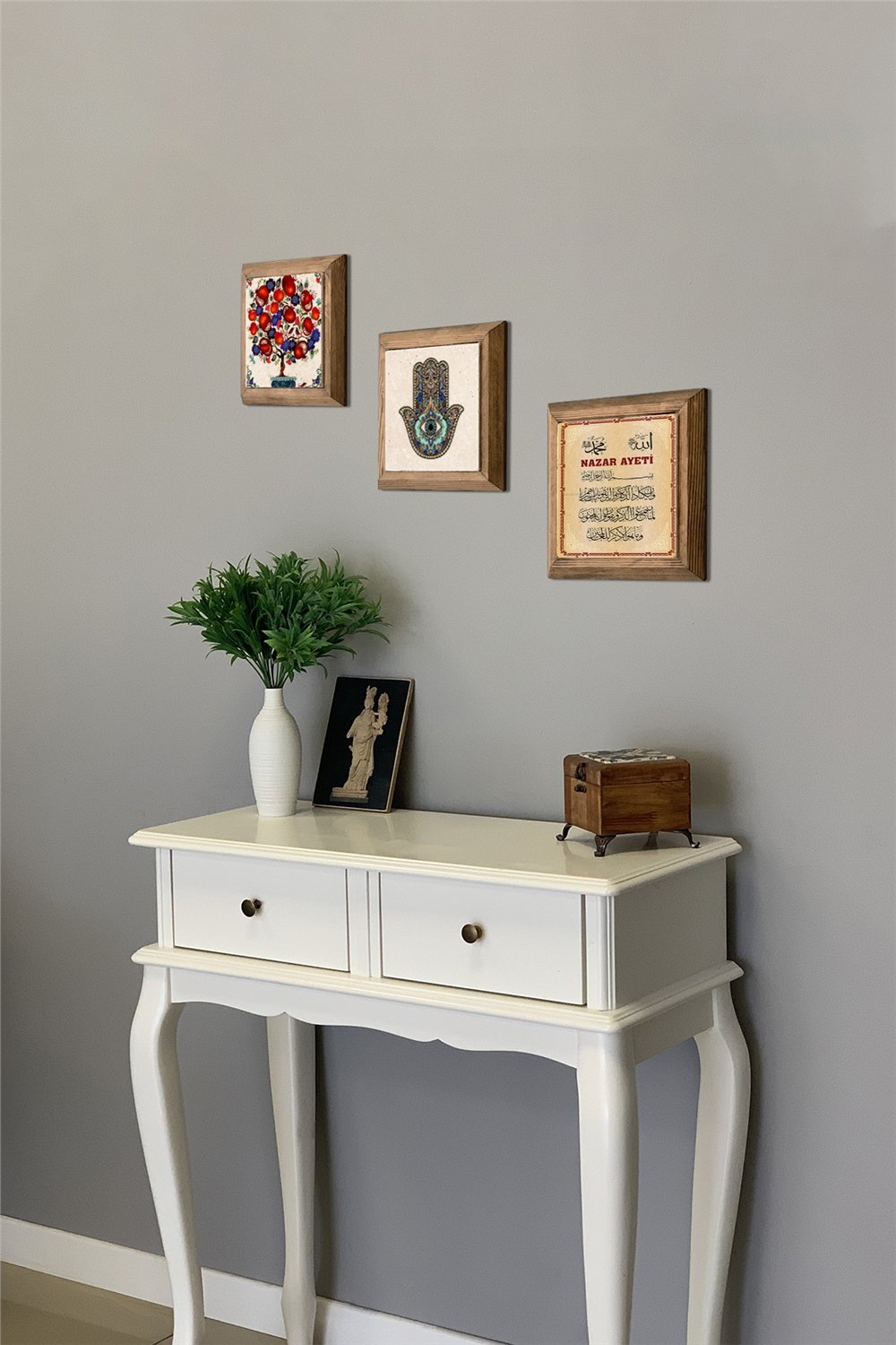 MASİF ÇERÇEVELİ 3'LÜ DOĞALTAŞ TABLO PANO OSCAR STONE DECOR / 3PRMT-40-0112