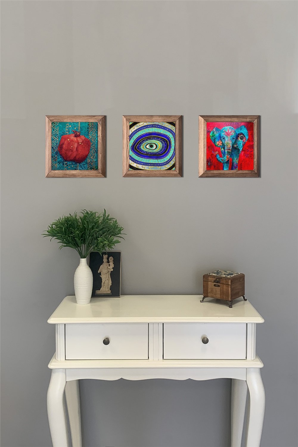 MASİF ÇERÇEVELİ 3'LÜ DOĞALTAŞ TABLO PANO OSCAR STONE DECOR / 3PRMT-40-0369