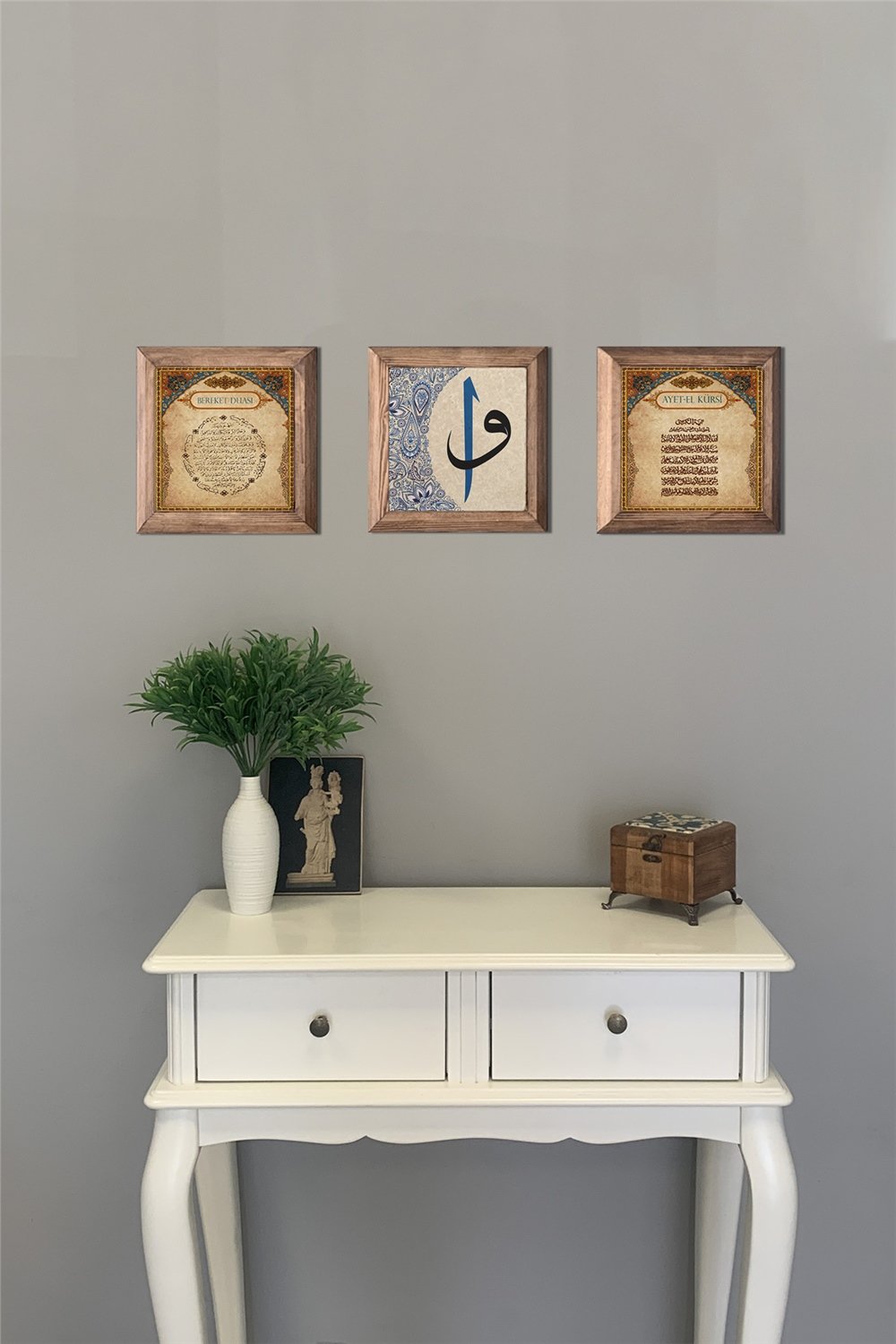 MASİF ÇERÇEVELİ 3'LÜ DOĞALTAŞ TABLO PANO OSCAR STONE DECOR / 3PRMT-40-0392