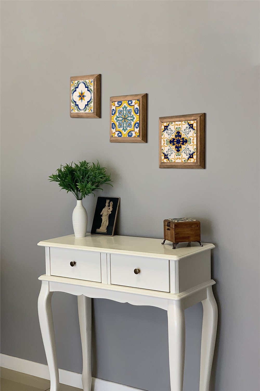 MASİF ÇERÇEVELİ 3'LÜ DOĞALTAŞ TABLO PANO OSCAR STONE DECOR / 3PRMT-40-0224