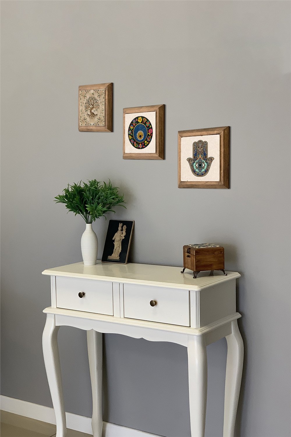 MASİF ÇERÇEVELİ 3'LÜ DOĞALTAŞ TABLO PANO OSCAR STONE DECOR / 3PRMT-40-0241