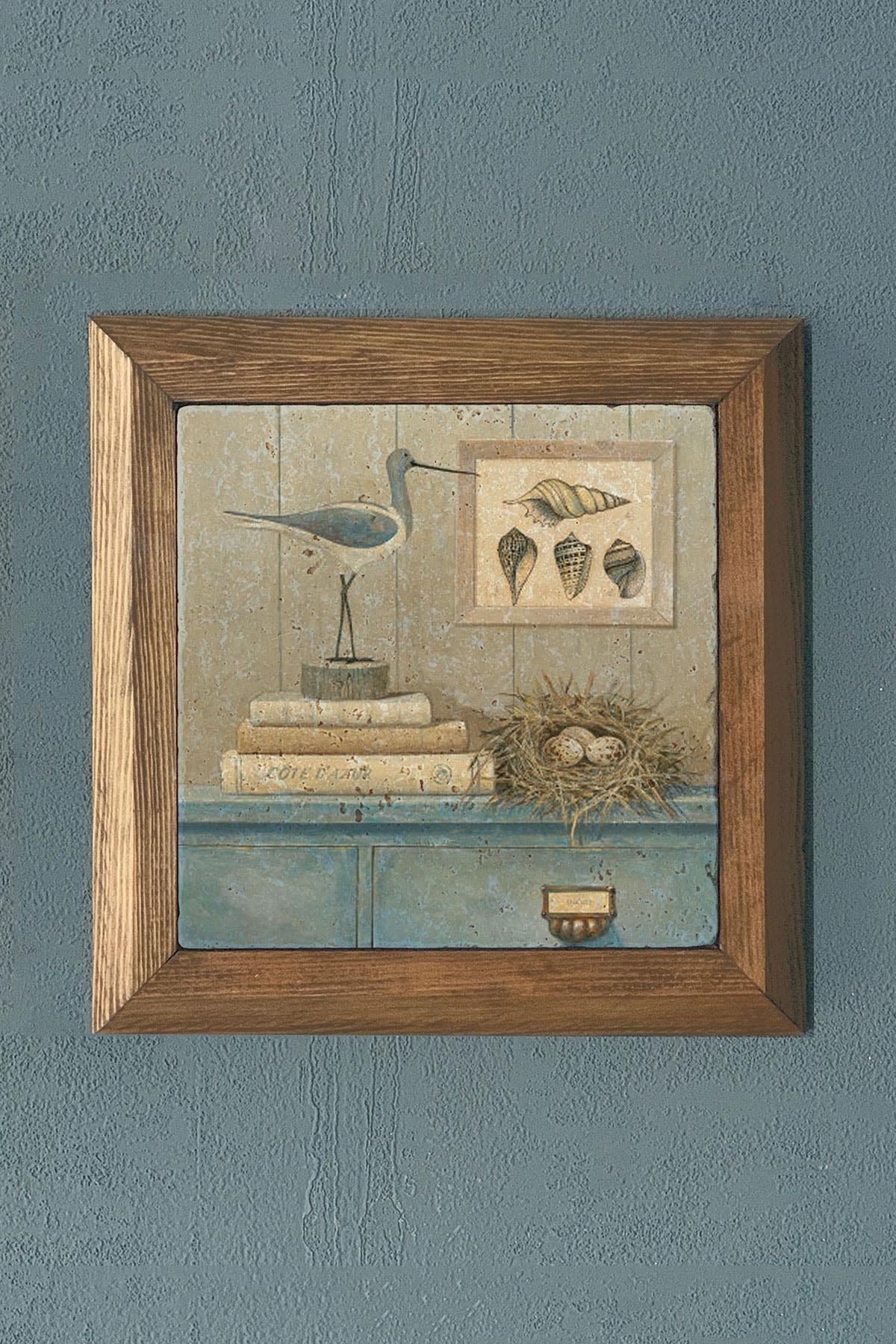 Masif Çerçeveli Taş Tablo-Wall Decor- Oscar Stone Decor 28X28 CM