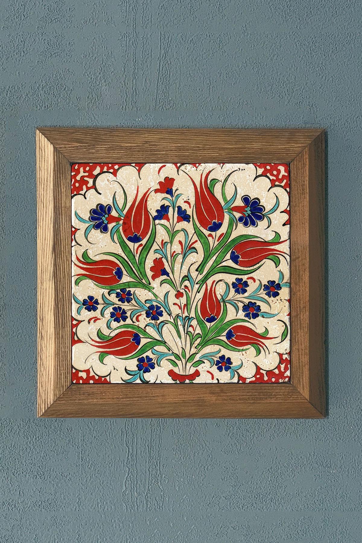 Masif Çerçeveli Taş Tablo-Wall Decor- Oscar Stone Decor 28X28 CM