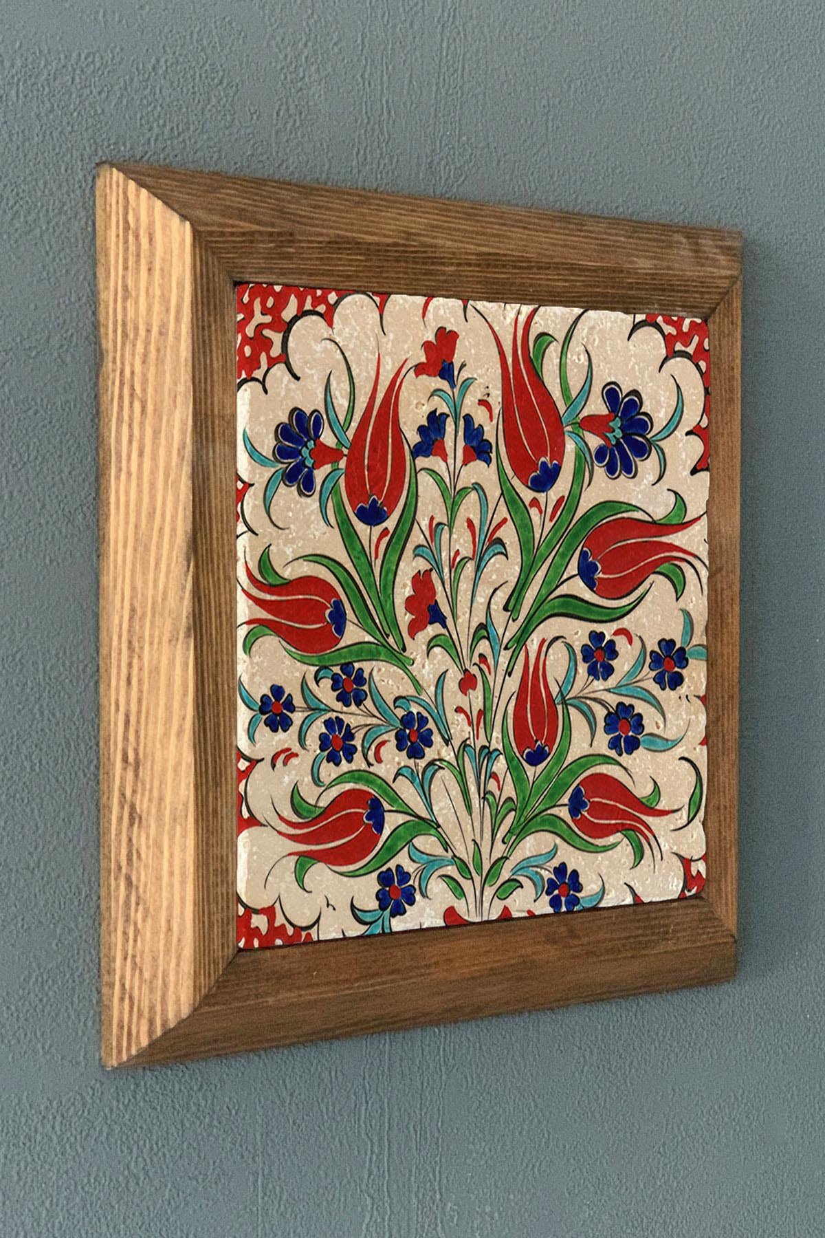 Masif Çerçeveli Taş Tablo-Wall Decor- Oscar Stone Decor 28X28 CM
