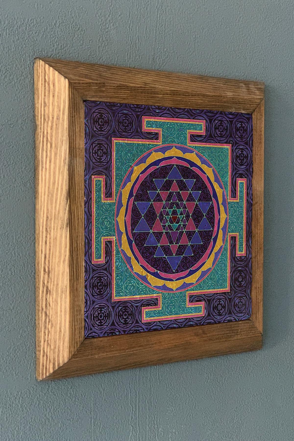 Masif Çerçeveli Taş Tablo-Wall Decor- Oscar Stone Decor 28X28 CM