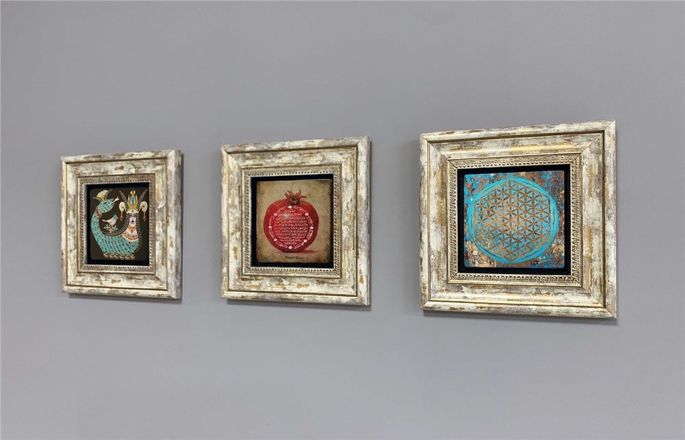 OSCAR STONE DECOR 3'lü ÇERÇEVELİ DOĞALTAŞ DUVAR DEKORU / 3CDD-40-353 (WALL DECOR)