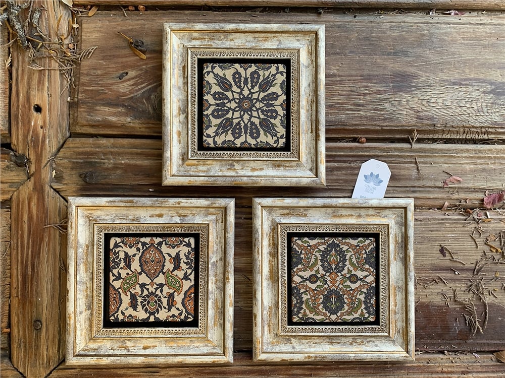 OSCAR STONE DECOR 3'lü ÇERÇEVELİ DOĞALTAŞ DUVAR DEKORU / 3CDD-40-318 (WALL DECOR)