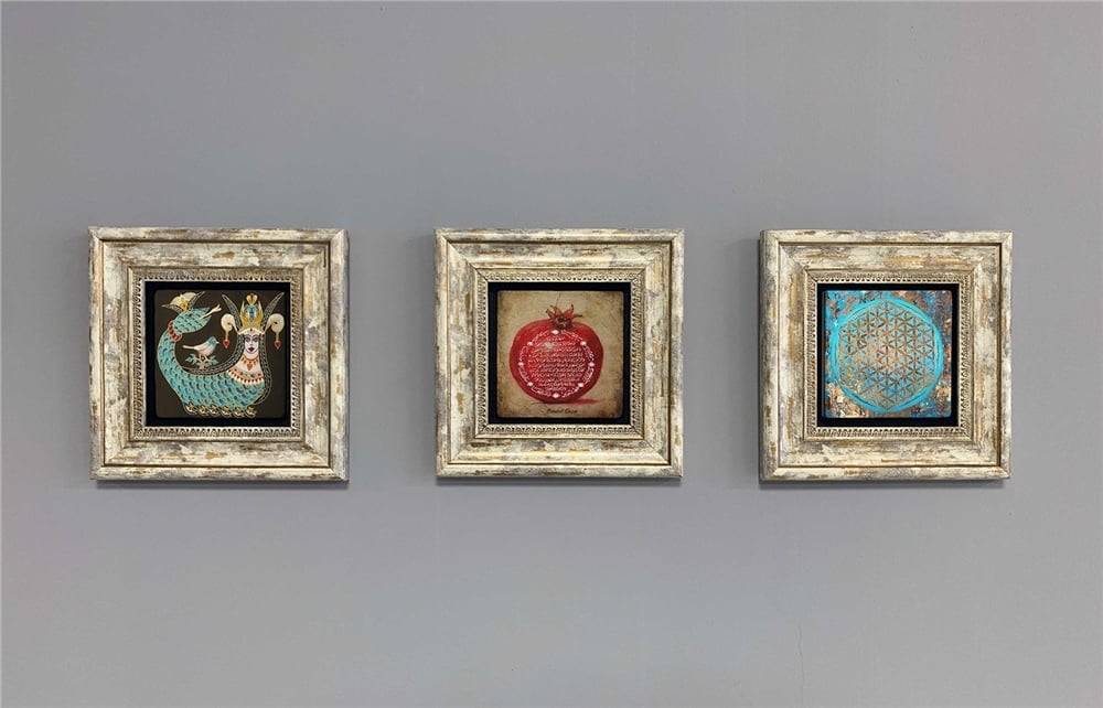 OSCAR STONE DECOR 3'lü ÇERÇEVELİ DOĞALTAŞ DUVAR DEKORU / 3CDD-40-353 (WALL DECOR)
