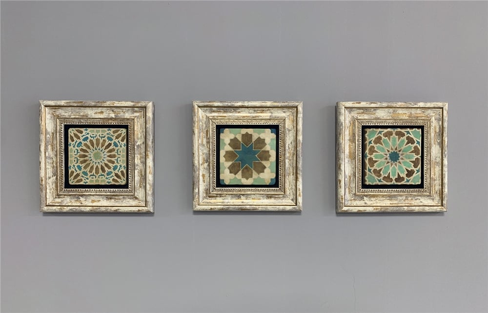 OSCAR STONE DECOR 3'lü ÇERÇEVELİ DOĞALTAŞ DUVAR DEKORU / 3CDD-40-337 (WALL DECOR)