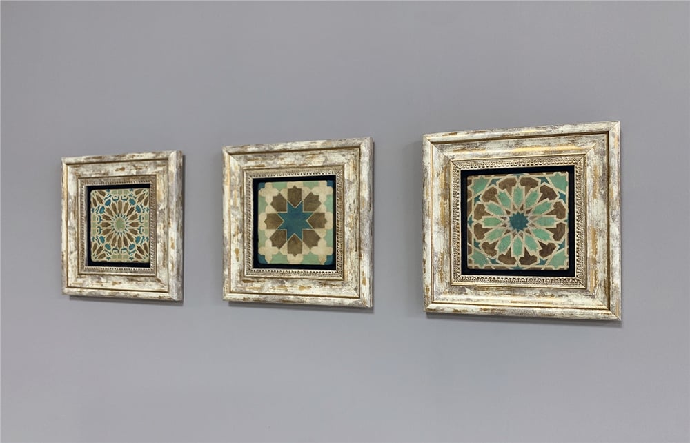 OSCAR STONE DECOR 3'lü ÇERÇEVELİ DOĞALTAŞ DUVAR DEKORU / 3CDD-40-337 (WALL DECOR)