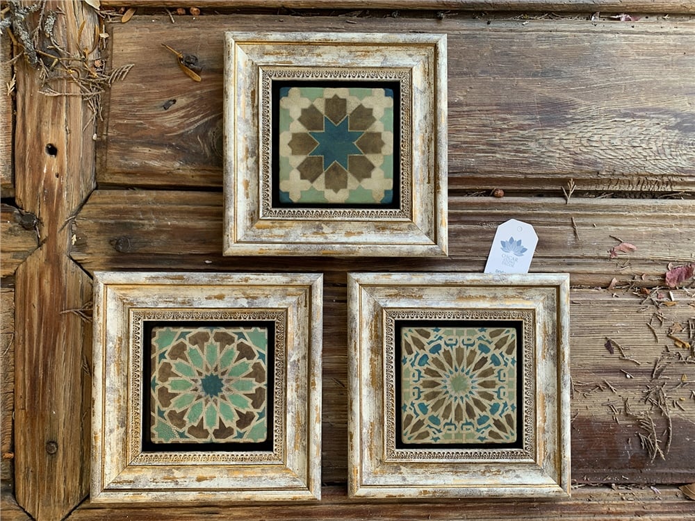 OSCAR STONE DECOR 3'lü ÇERÇEVELİ DOĞALTAŞ DUVAR DEKORU / 3CDD-40-337 (WALL DECOR)