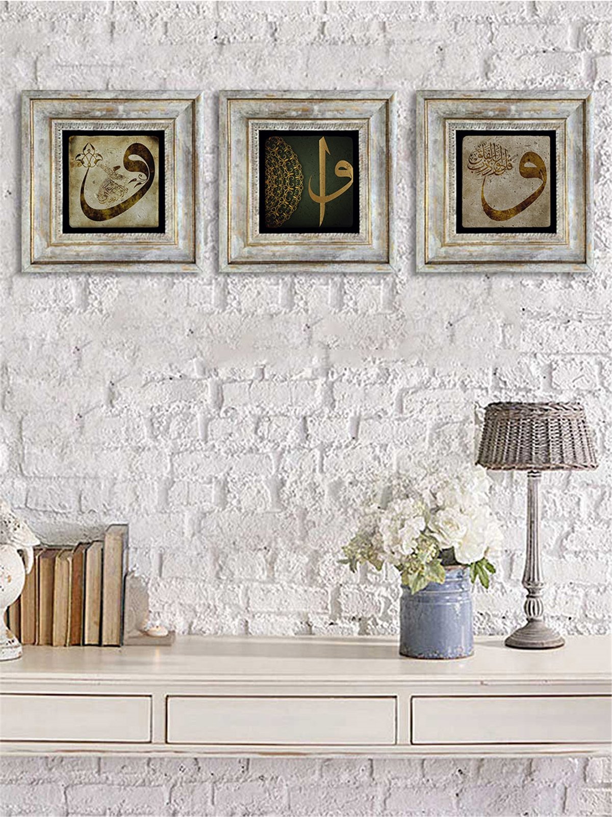 OSCAR STONE DECOR 3'lü ÇERÇEVELİ DOĞALTAŞ DUVAR DEKORU / 3CDD-40-028 (WALL DECOR)