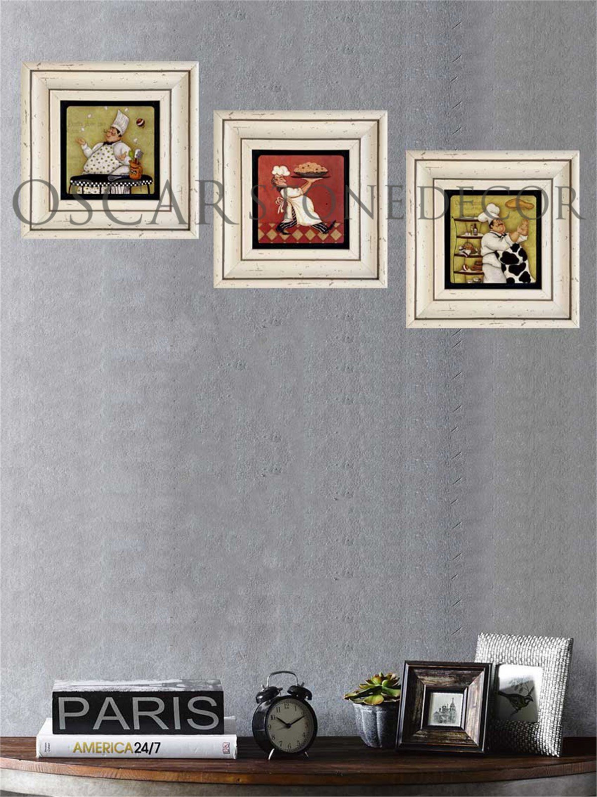 OSCAR STONE DECOR 3'lü ÇERÇEVELİ DOĞALTAŞ DUVAR DEKORU / 3CDD-10-001 (WALL DECOR)