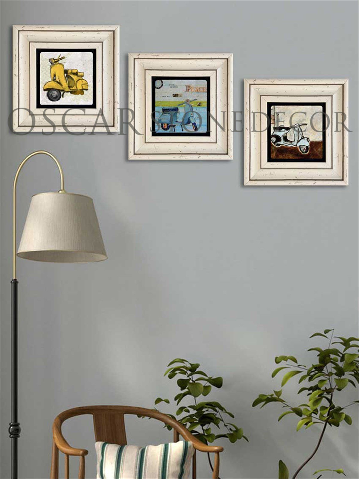 OSCAR STONE DECOR 3'lü ÇERÇEVELİ DOĞALTAŞ DUVAR DEKORU / 3CDD-10-001 (WALL DECOR)