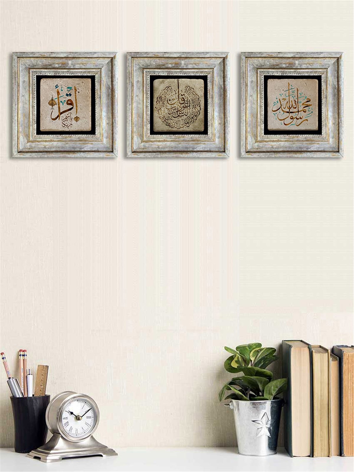 OSCAR STONE DECOR 3'lü ÇERÇEVELİ DOĞALTAŞ DUVAR DEKORU / 3CDD-40-017 (WALL DECOR)
