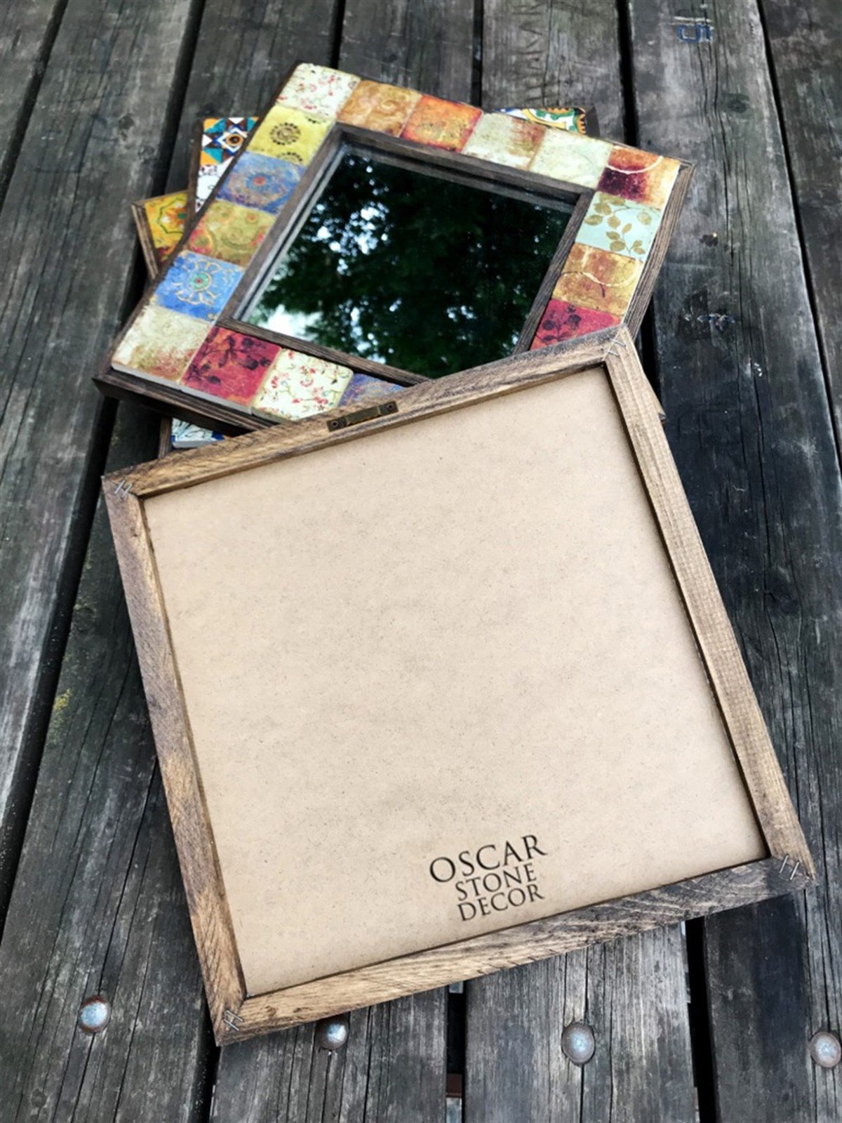 OSCAR STONE DECOR ÇERÇEVELİ MOZAİK DOĞALTAŞ AYNA / AYN-086