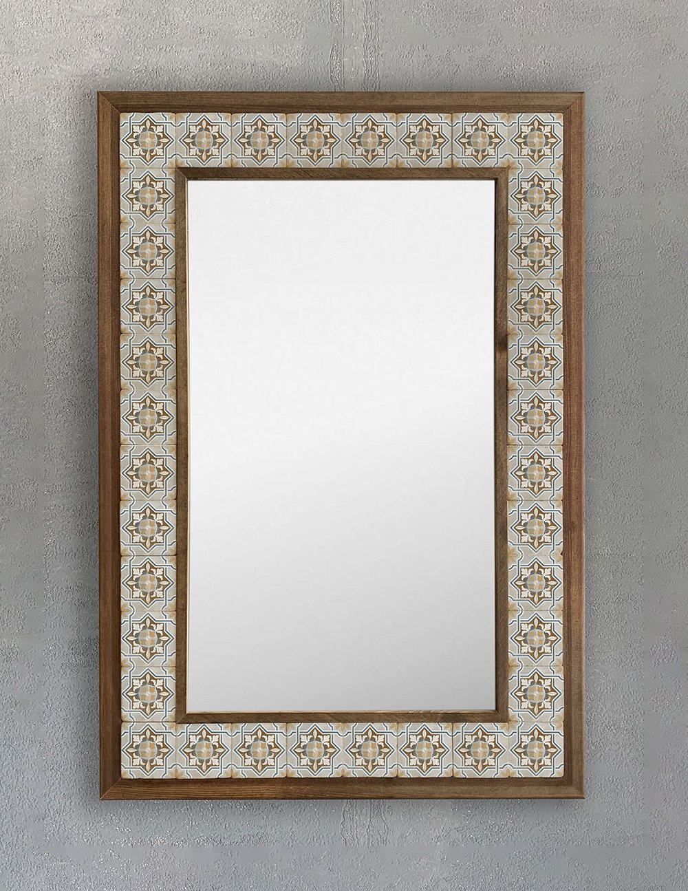 OSCAR STONE DECOR ÇERÇEVELİ MOZAİK DOĞALTAŞ AYNA / AYN4060-109