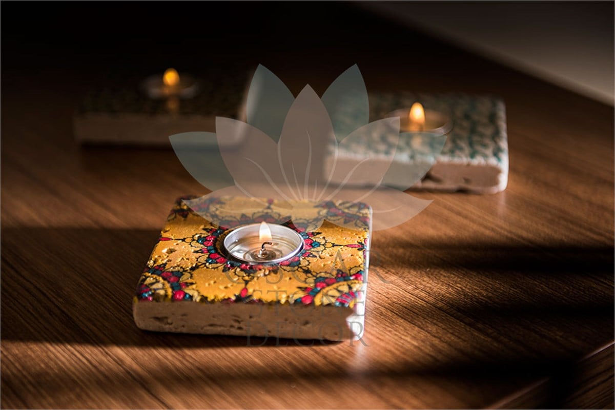 OSCAR STONE DECOR DOĞALTAŞ MUMLUK / ML-043 (CANDLE HOLDER)