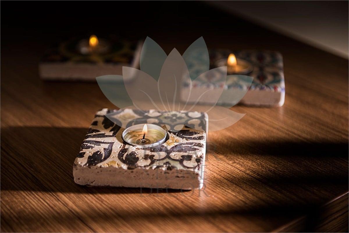OSCAR STONE DECOR DOĞALTAŞ MUMLUK / ML-071 (CANDLE HOLDER)