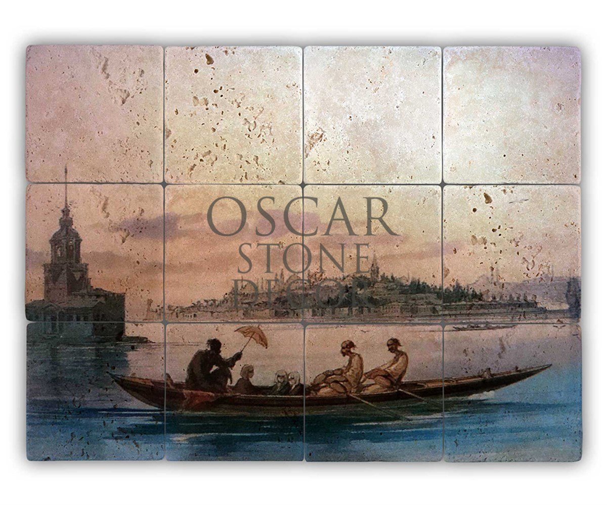 OSCAR STONE DECOR KAYIK SEFASI DOĞALTAŞ TABLO / TT079 (STONE TABLE)
