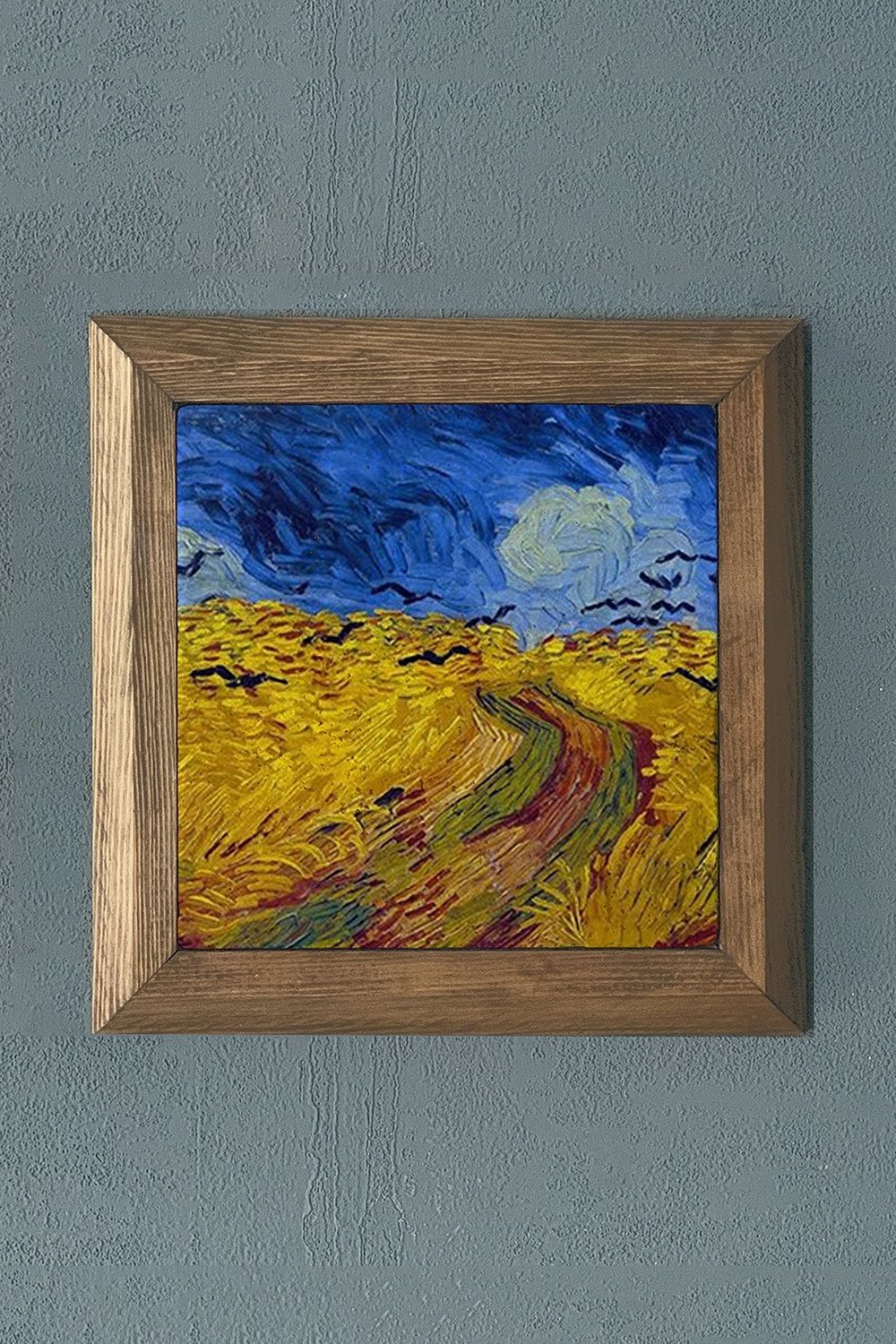 Oscar Stone Decor Masif Çerçeveli Doğaltaş Tablo 28x28 cm Vincent Van Gogh Eserleri
