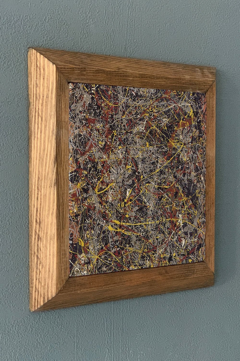 Oscar Stone Decor Masif Çerçeveli Doğaltaş Tablo 28x28 cm No. 5, 1948 Tablosu Jackson Pollock