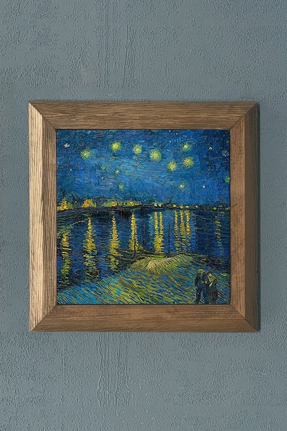 Oscar Stone Decor Masif Çerçeveli Doğaltaş Tablo 28x28 cm Vincent Van Gogh Eserleri