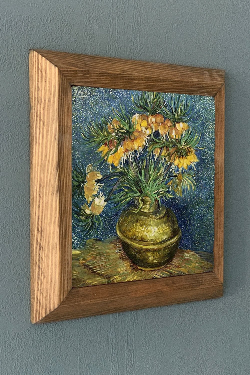 Oscar Stone Decor Masif Çerçeveli Doğaltaş Tablo 28x28 cm Vincent Van Gogh Eserleri