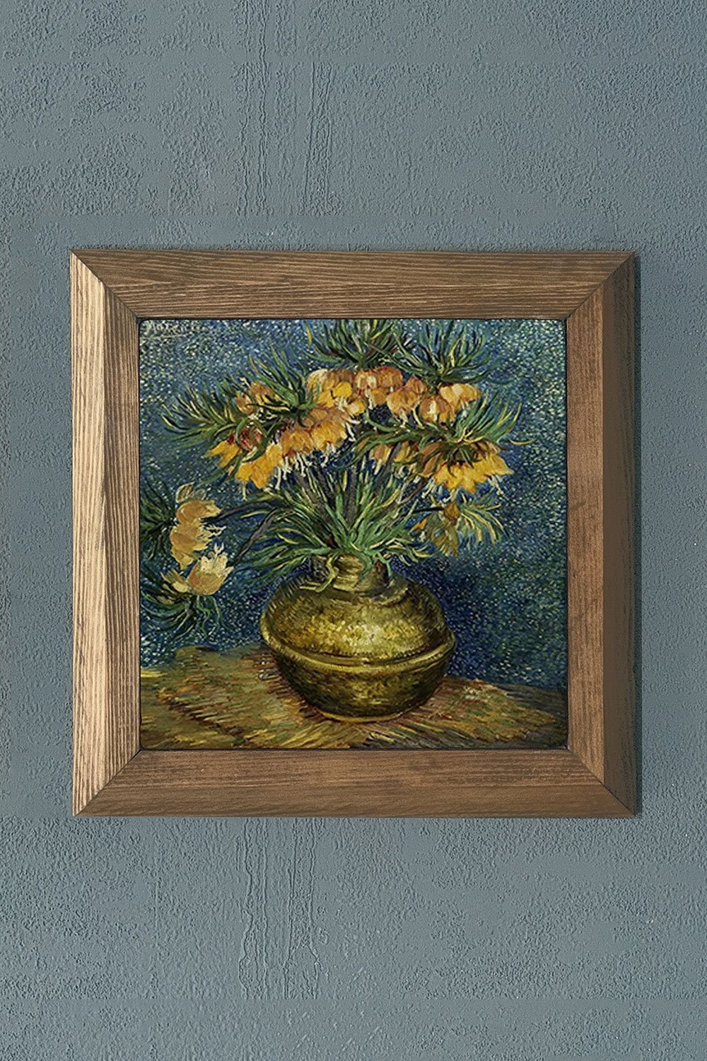 Oscar Stone Decor Masif Çerçeveli Doğaltaş Tablo 28x28 cm Vincent Van Gogh Eserleri