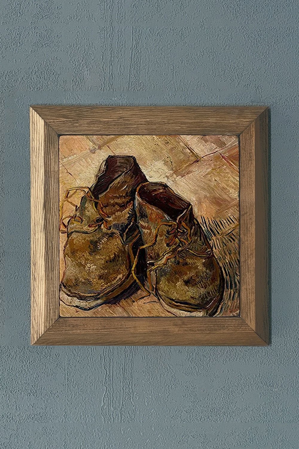 Oscar Stone Decor Masif Çerçeveli Doğaltaş Tablo 28x28 cm Vincent Van Gogh Eserleri