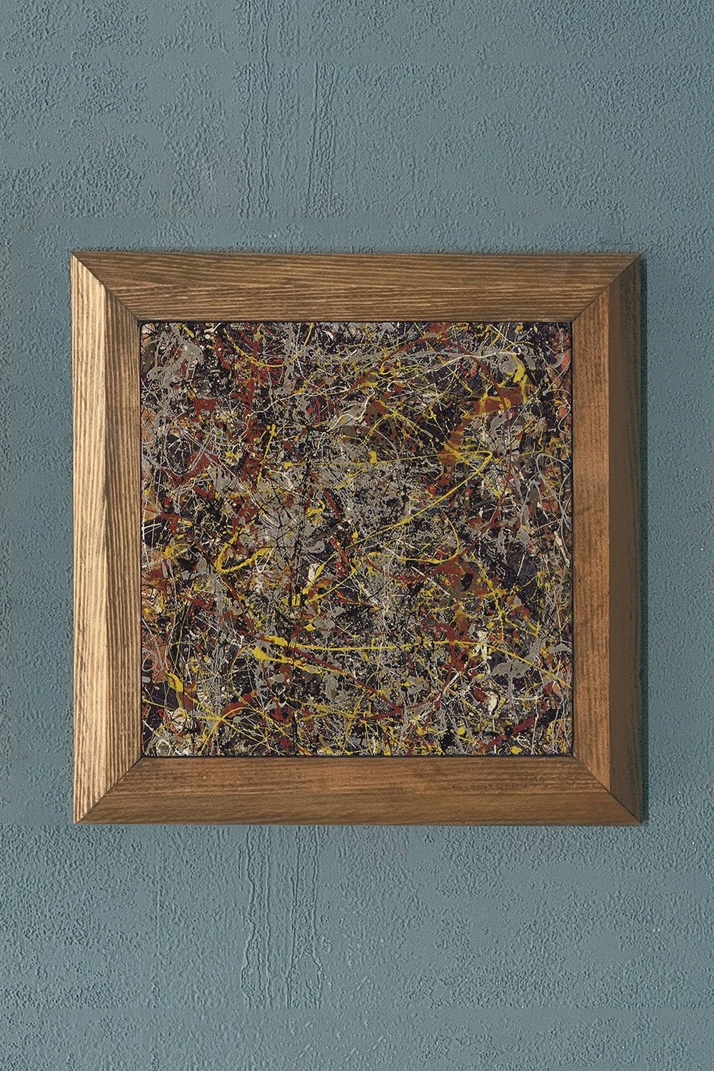 Oscar Stone Decor Masif Çerçeveli Doğaltaş Tablo 28x28 cm No. 5, 1948 Tablosu Jackson Pollock