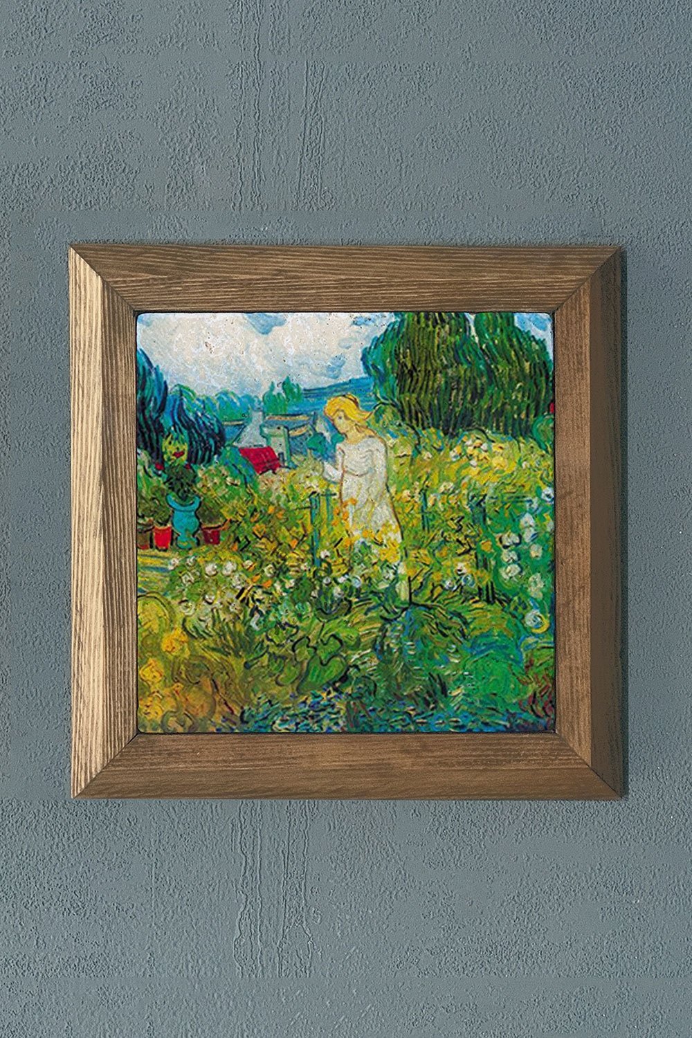 Oscar Stone Decor Masif Çerçeveli Doğaltaş Tablo 28x28 cm Vincent Van Gogh Eserleri