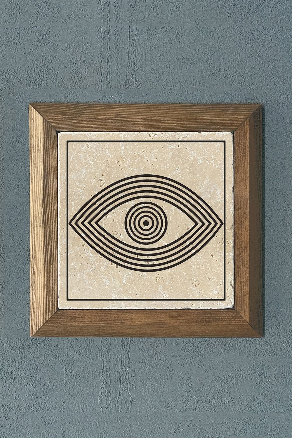 Oscar Stone Decor Masif Çerçeveli Doğaltaş Tablo 28x28 cm Eye / Göz Tasarım Tablo