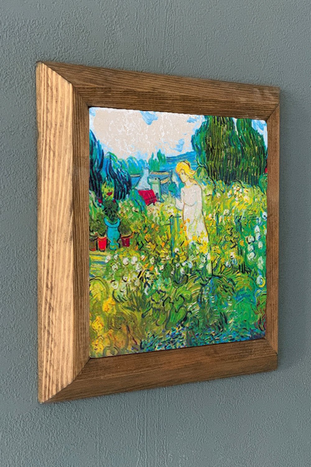 Oscar Stone Decor Masif Çerçeveli Doğaltaş Tablo 28x28 cm Vincent Van Gogh Eserleri