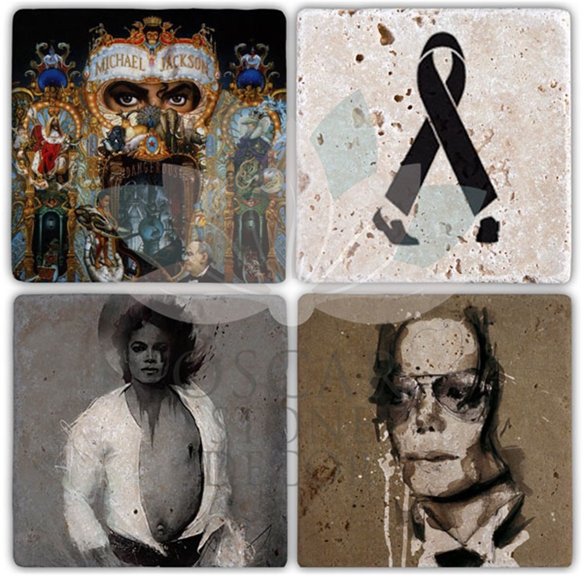 OSCAR STONE DECOR MJ 4'lü DOĞALTAŞ BARDAK ALTLIĞI / BA057 (COASTER)