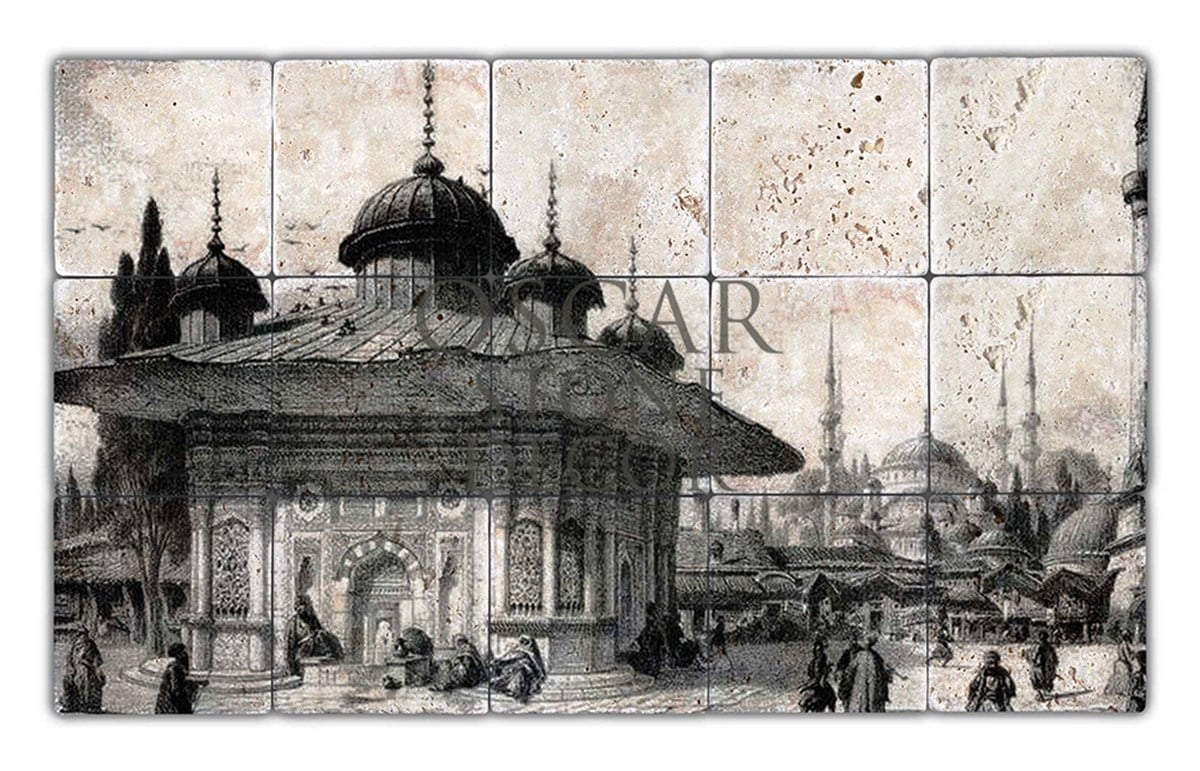 OSCAR STONE DECOR TOPKAPI SARAY DOĞALTAŞ TABLO / TT084 (STONE TABLE)