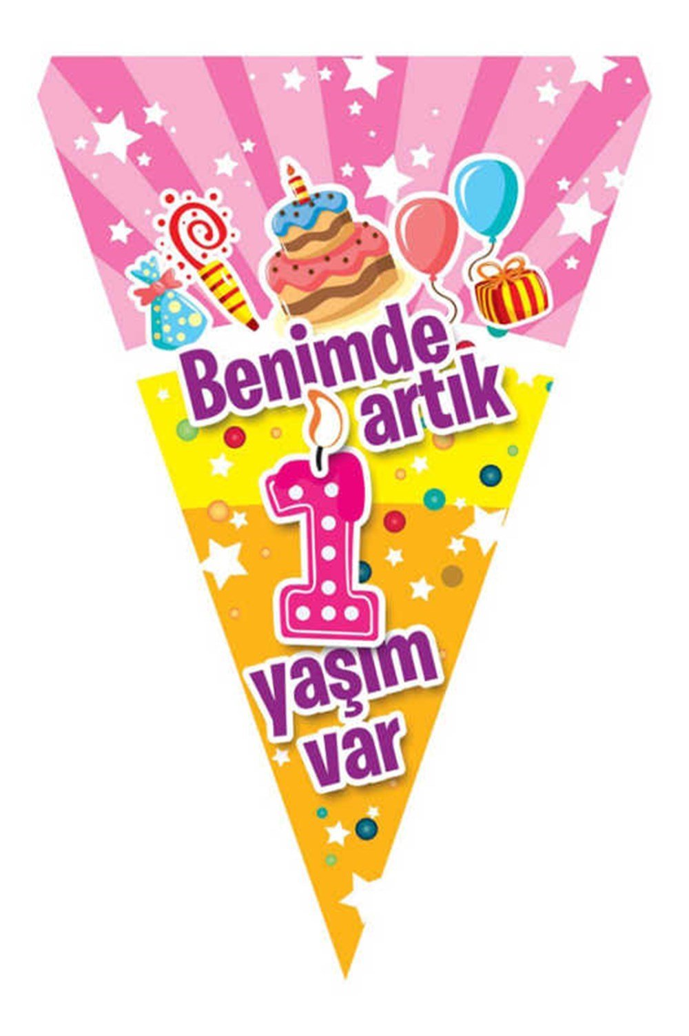 KBK Market 1 Yaşındayım Flama Pembe
