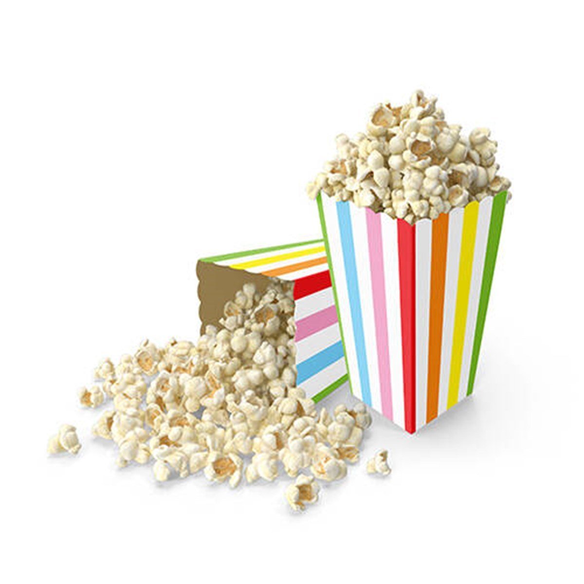 KBK Market 8'li Çizgili Mısır Kutusu- Popcorn Kutusu Renkli