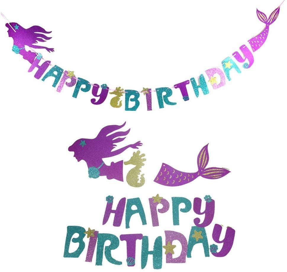 KBK Market Deniz Kızı 3D Happy Birthday Banner 