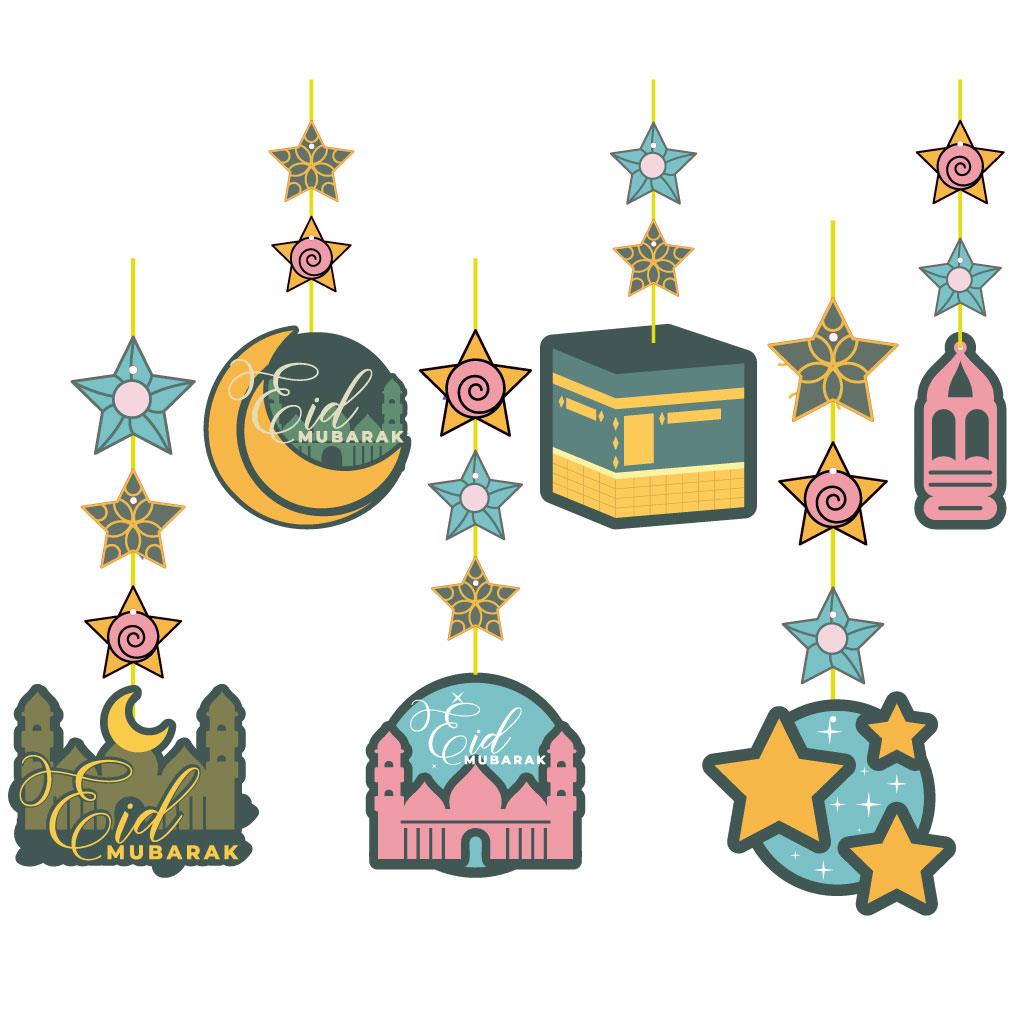 KBK Market Eid Mubarak  6'lı Tavan Sarkıt Ramazan Süsü