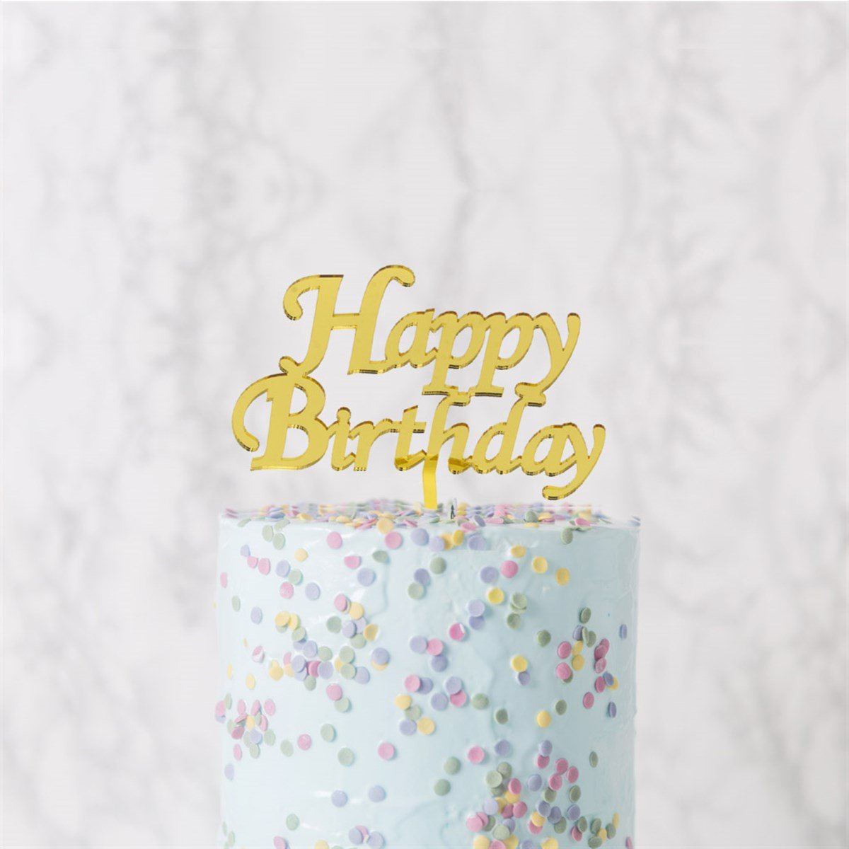 KBK Market Happy Biryhday Pasta Üzeri Pleksi Altın