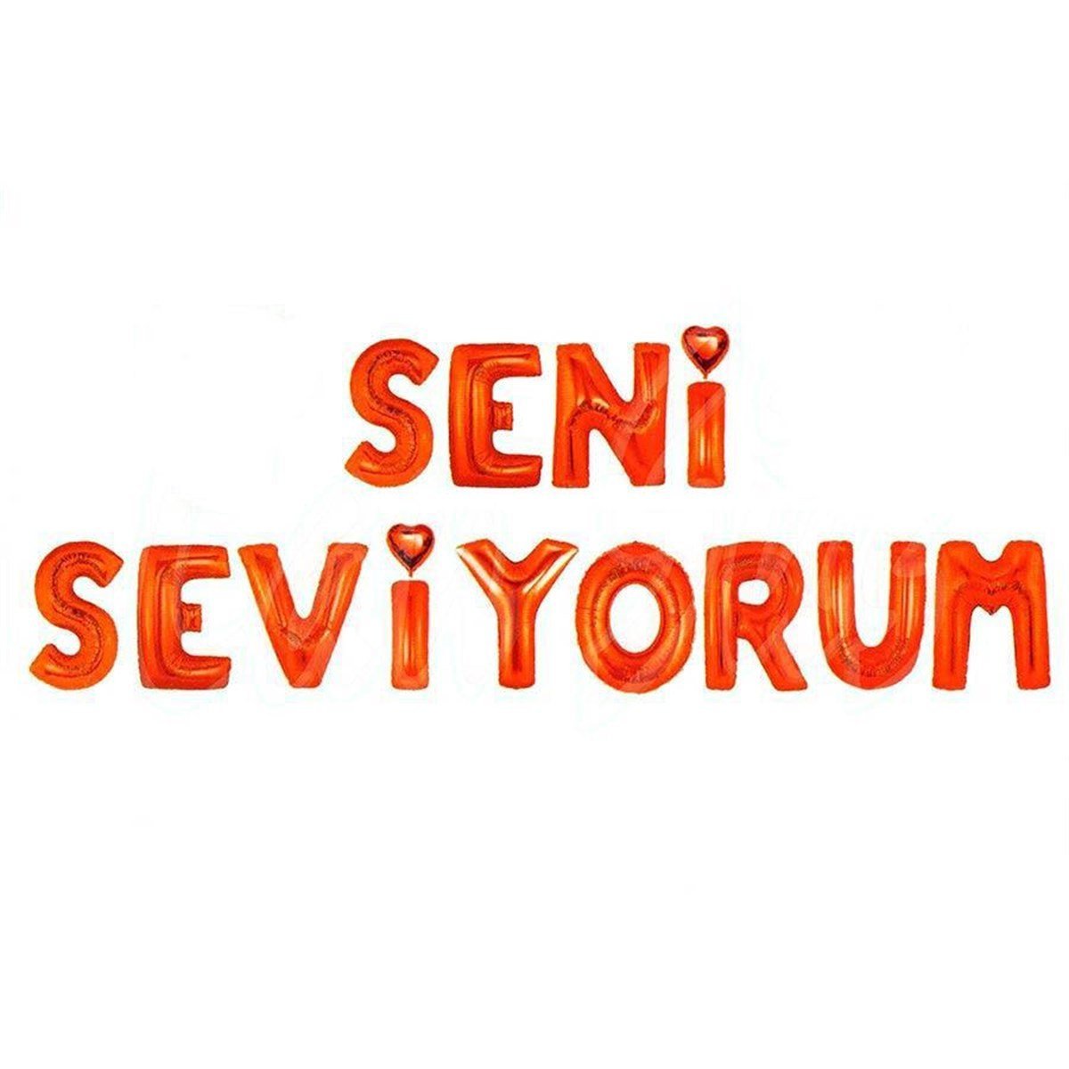 KBK Market Kırmızı Seni Seviyorum Folyo Harf Balon