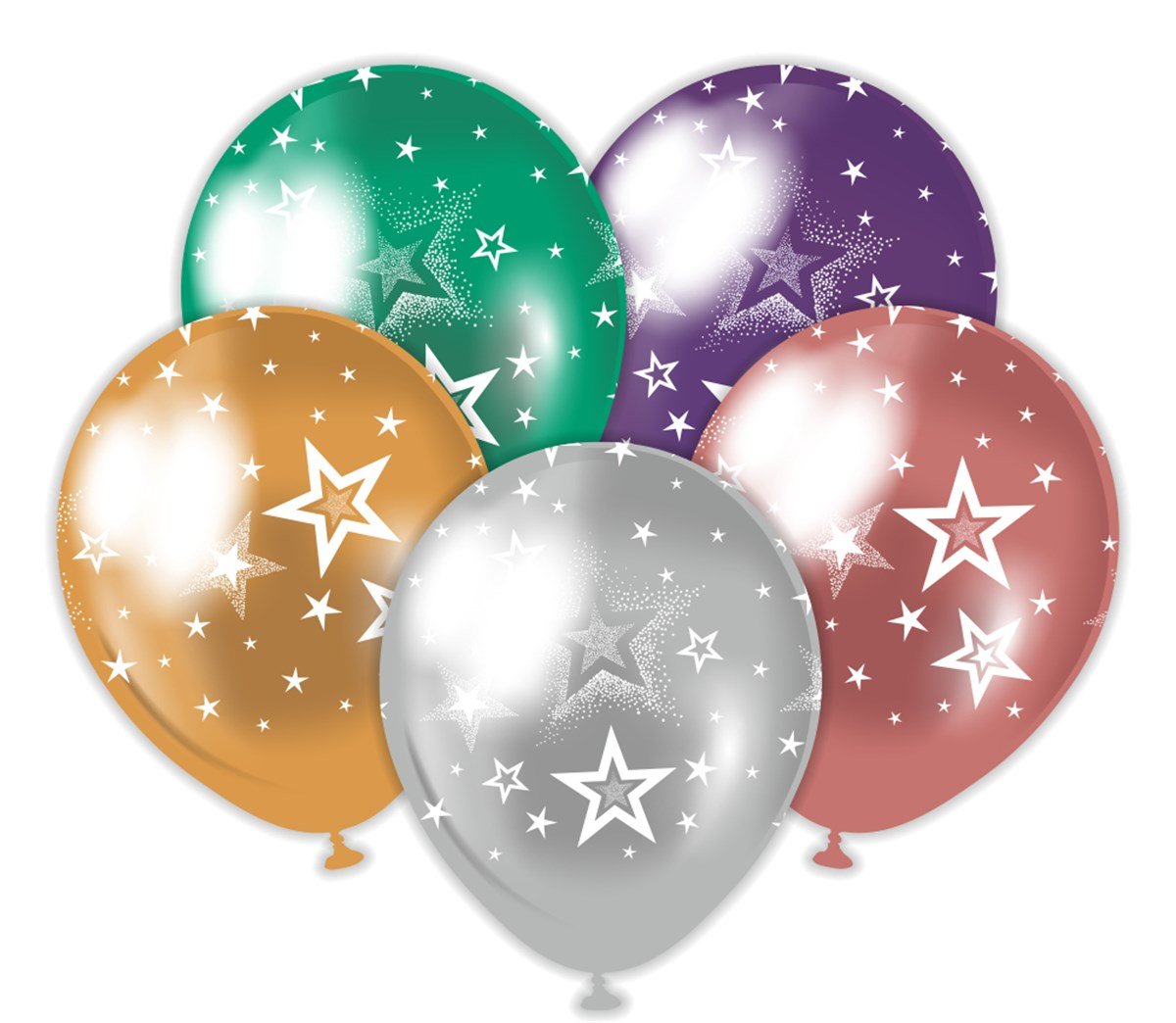 KBK Market Krom Yıldız Baskılı Karışık Balon 10 Adet
