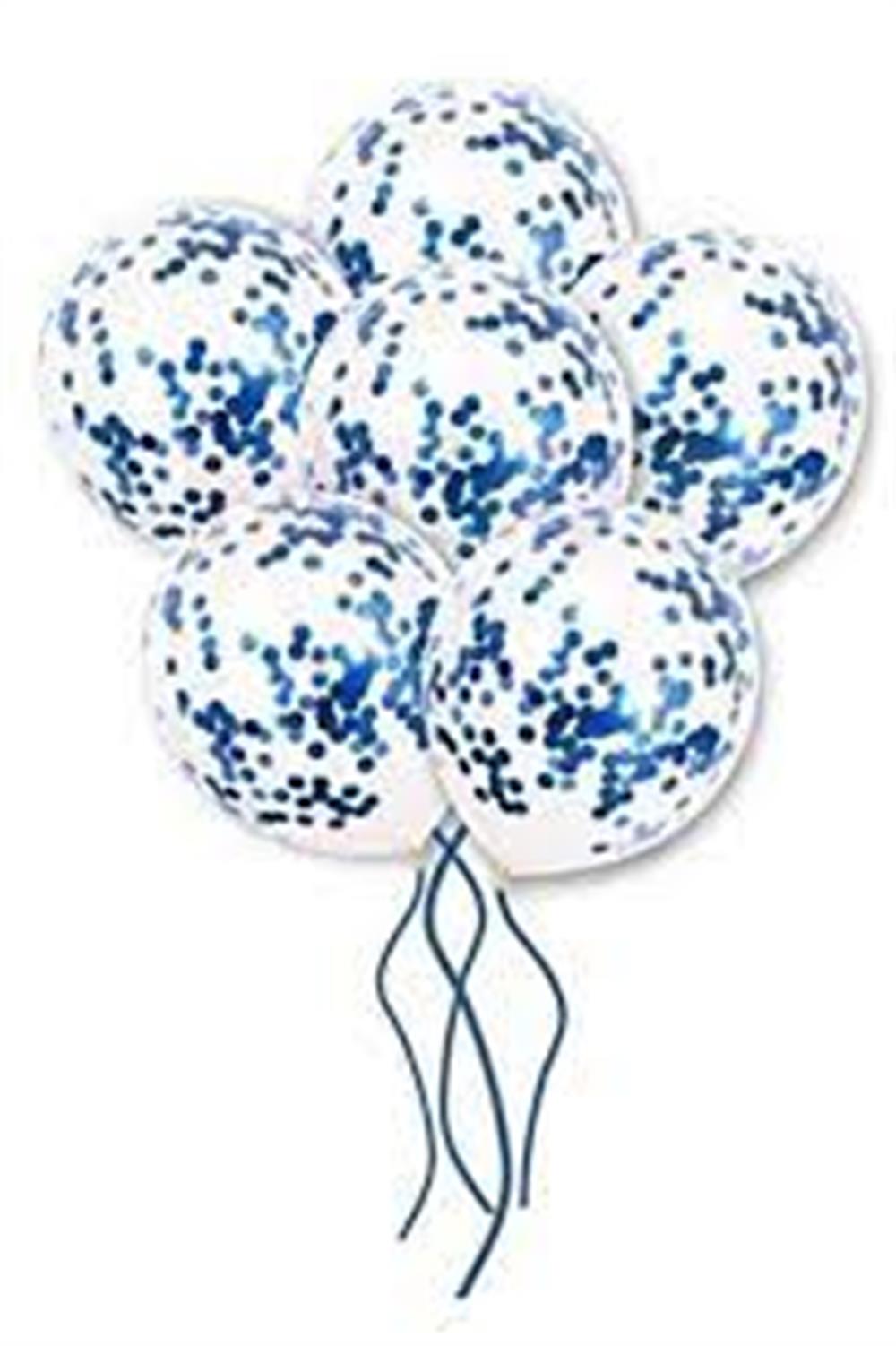 KBK Market Lacivert Konfetili Şeffaf Balon 10 Adet