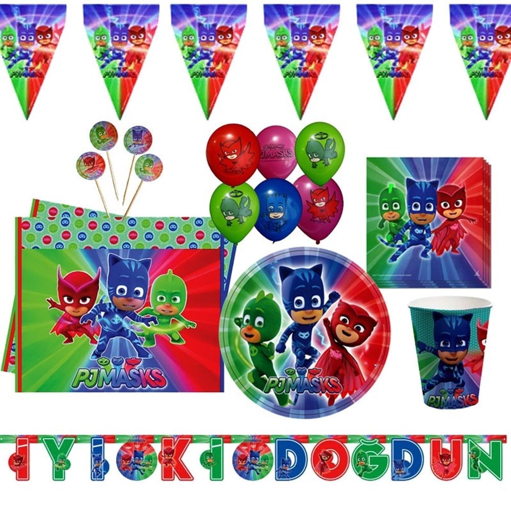 KBK Market Premium Serisi PJ Mask Lüks Parti Seti 16 Kişilik