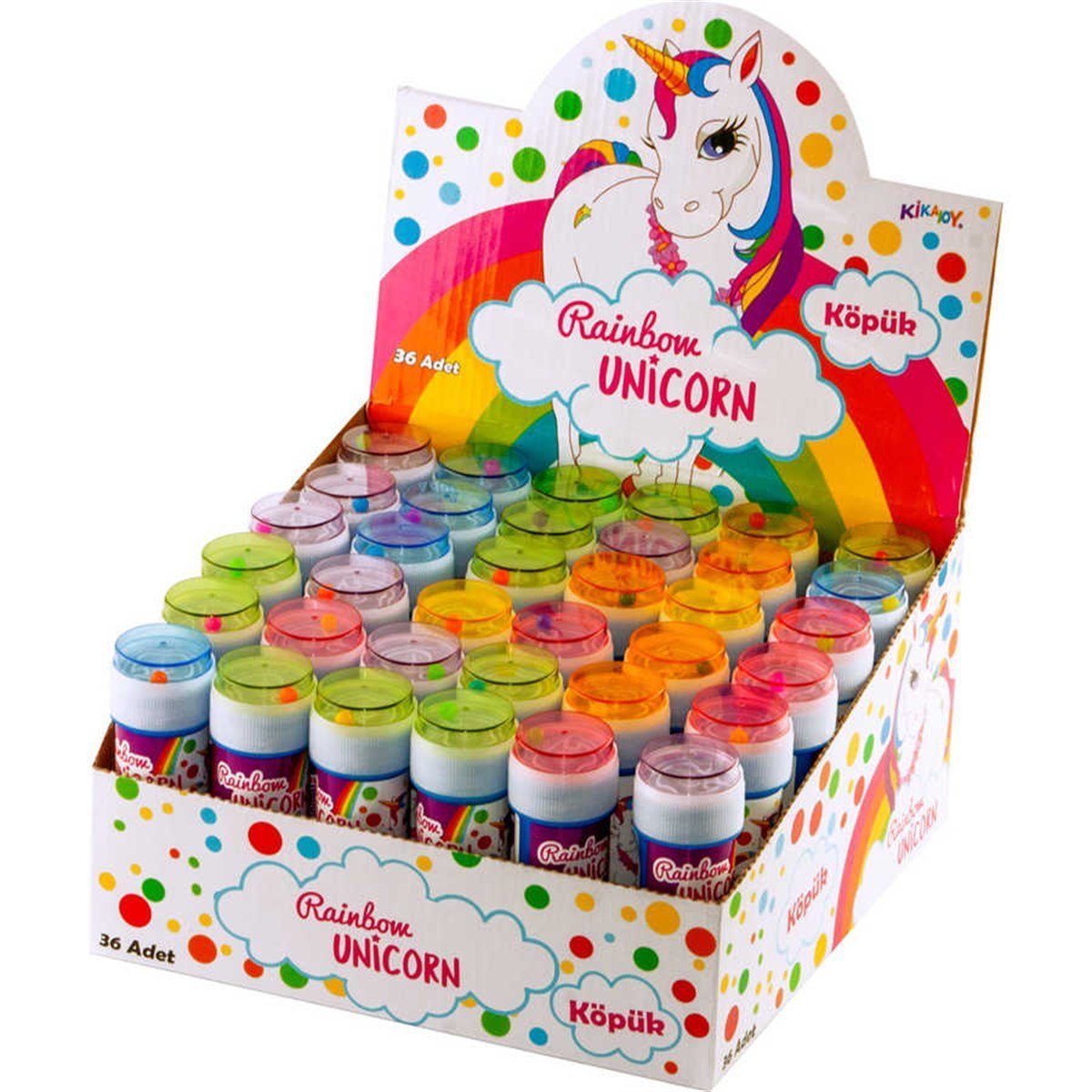 KBK Market Rainbow Unicorn Köpük Balon 36 Adet