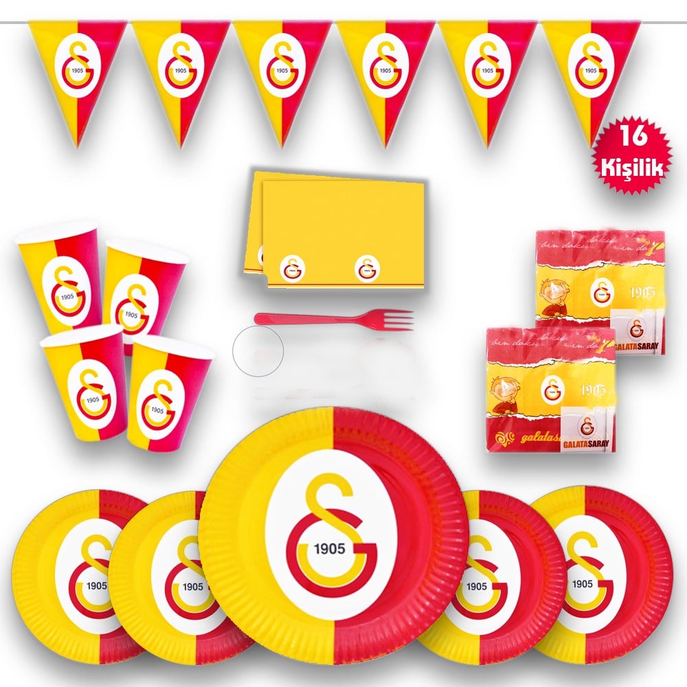 KBK Market Taraftar Galatasaray Doğum Günü Seti 16 Kişilik Set