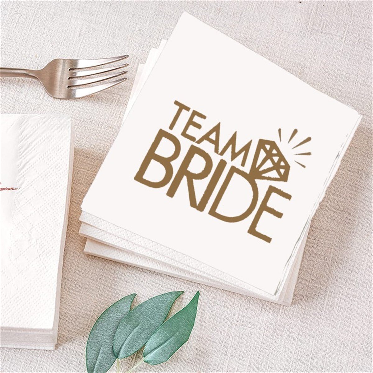 KBK Market Team Bride Altın Yaldızlı Peçete 16 Adet